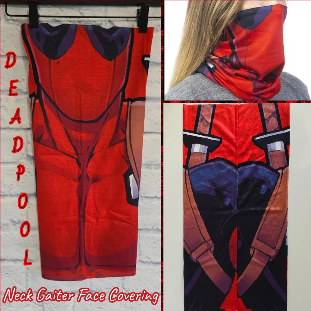 Marvel Deadpool Neck Gaiter Face Cover Cosplay Mask Scarf New